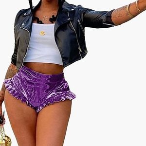 Purple Metallic Shorts